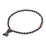 Agate macrame anklet, 'Thai Beach Chic' - Multicolored Agate Beaded Macrame Anklet from Thailand