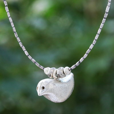Collar colgante de plata - Collar Karen de Plata con Motivo de Pájaro