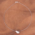 Silver pendant necklace, 'Early Bird' - Karen Silver Pendant Necklace with Bird Motif