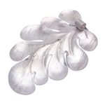 Silver pendant, 'Sanpatong Leaf' - Chainless Oxidized 950 Silver Leaf Pendant from Thailand