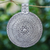 Silver pendant, 'Tribal Charm' - Oxidized 950 Silver Circular Pendant with Thai Tribal Motifs thumbail