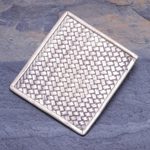 Silver pendant, 'Weave Charm' - 950 Silver Charm Pendant Depicting Traditional Woven Mat