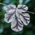 Silver pendant, 'Flourishing Leaf' - Oxidized 950 Silver Chainless Leaf Pendant from Thailand (image 2) thumbail