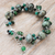 Multi-gemstone beaded bracelet, 'Green Cornucopia' - Cultured Pearl and Serpentine Beaded Bracelet