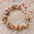 Multi-gemstone beaded bracelet, 'Summer Apricot' - Cultured Pearl and Carnelian Beaded Bracelet thumbail