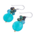 Multi-gemstone beaded dangle earrings,'Cyan Baubles' - Multi-stone Turquoise Colored Dangle Earrings from Thailand (image 2c) thumbail