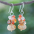 Multi-gemstone beaded dangle earrings, 'Apricot Love' - Peach Colored Multistone Beaded Earrings from Thailand thumbail