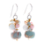 Multi-gemstone beaded dangle earrings, 'Cave Treasures' - Jasper Cultured Pearl and Quartz Beaded and Hooked Earrings (image 2a) thumbail