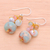 Multi-gemstone beaded earrings, 'Ethereal Treasures' - Jasper Cultured Pearl and Quartz Beaded and Hooked Earrings