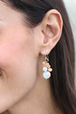 Multi-gemstone beaded earrings, 'Ethereal Treasures' - Jasper Cultured Pearl and Quartz Beaded and Hooked Earrings