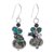 Multi-gemstone beaded earrings, 'Spring Moss' - Multi Gemstone Dappled Green Beaded Dangle Earrings (image 2a) thumbail