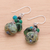 Multi-gemstone beaded earrings, 'Spring Moss' - Multi Gemstone Dappled Green Beaded Dangle Earrings (image 2b) thumbail