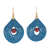 Gold accent jasper macrame dangle earrings, 'Water is Life' - Jasper and Blue Macrame Dangle Earrings with Gold Hooks (image 2a) thumbail
