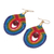 Gold accent jasper and macrame dangle earrings, 'Knotted Rainbow' - Rainbow Colored Macrame Dangle Earrings with Jasper Stones (image 2c) thumbail