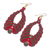 Unakite macrame dangle earrings, 'Beaded Cocoons' - Red and Green Macrame Dangle Earrings with Unakite and Brass (image 2c) thumbail