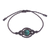 Agate macrame bracelet, 'Cool Boho' - Black Macrame Bracelet with Green Agate Stone from Thailand (image 2a) thumbail