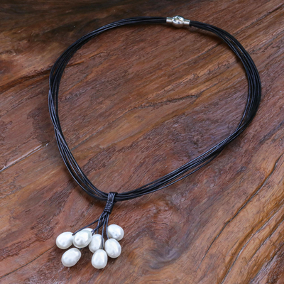 Cultured pearl pendant necklace, 'Frothy Waters' - Cultured Pearl Pendant Necklace from Thailand
