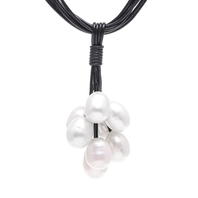 Cultured pearl pendant necklace, 'Frothy Waters' - Cultured Pearl Pendant Necklace from Thailand