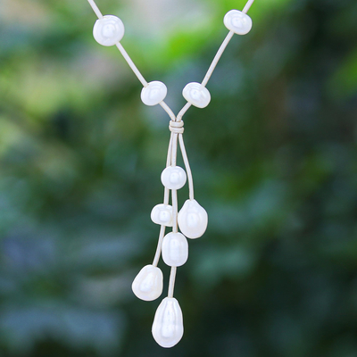 collar con colgante de perlas cultivadas - collar con colgante de perlas cultivadas de agua dulce