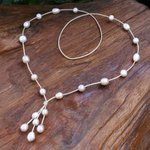 Cultured pearl pendant necklace, 'Pearl Crush in Peach' - Hand Made Cultured Pearl Pendant Necklace