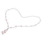 Cultured pearl pendant necklace, 'Pearl Crush in Peach' - Hand Made Cultured Pearl Pendant Necklace