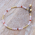 Rose quartz and carnelian beaded anklet, 'Sweetest Friend' - Rose Quartz and Carnelian Beaded Anklet (image 2) thumbail