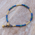 Lapis lazuli and serpentine beaded anklet, 'Celestial Gift' - Lapis Lazuli and Serpentine Beaded Anklet (image 2b) thumbail