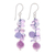 Quartz dangle earrings, 'Frosted Candy' - Hand Crafted Quartz Dangle Earrings (image 2a) thumbail