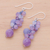 Quartz dangle earrings, 'Frosted Candy' - Hand Crafted Quartz Dangle Earrings (image 2b) thumbail