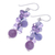 Quartz dangle earrings, 'Frosted Candy' - Hand Crafted Quartz Dangle Earrings (image 2c) thumbail