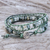 Agate and leather wrap bracelet, 'Moss Green' - Leather and Moss Agate Beaded Wrap Bracelet (image 2) thumbail
