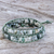 Agate and leather wrap bracelet, 'Moss Green' - Leather and Moss Agate Beaded Wrap Bracelet (image 2b) thumbail