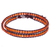 Carnelian and leather wrap bracelet, 'Inner Sunbeam' - Carnelian and Leather Beaded Wrap Bracelet (image 2d) thumbail