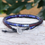 Garnet and sodalite wrap bracelet, 'Thunder Clouds' - Garnet and Sodalite Beaded Wrap Bracelet