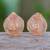 Pendientes de botón de hoja de árbol de caucho - Pendientes de botón de hoja de árbol de caucho naranja de Tailandia