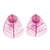 Rubber tree leaf button earrings, 'Tea Garden in Pink' - Pink Rubber Tree Leaf Button Earrings from Thailand (image 2a) thumbail