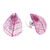 Rubber tree leaf button earrings, 'Tea Garden in Pink' - Pink Rubber Tree Leaf Button Earrings from Thailand (image 2c) thumbail