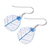 Rubber tree leaf dangle earrings, 'Earthly Delight in Blue' - Sterling Silver and Blue Rubber Tree Leaf Earrings (image 2c) thumbail