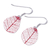 Rubber tree leaf dangle earrings, 'Earthly Delight in Red' - Sterling Silver and Red Rubber Tree Leaf Earrings (image 2c) thumbail