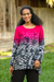 Cotton blouse, 'Mak Sum in Fuchsia' - Artisan Crafted Batik Cotton Blouse (image 2b) thumbail