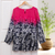 Cotton blouse, 'Mak Sum in Fuchsia' - Artisan Crafted Batik Cotton Blouse (image 2d) thumbail