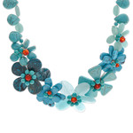 Multi-gemstone pendant necklace, 'Sky Terrace' - Hand Crafted Chalcedony and Jasper Pendant Necklace