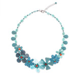 Multi-gemstone pendant necklace, 'Sky Terrace' - Hand Crafted Chalcedony and Jasper Pendant Necklace