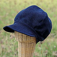 Unisex Cotton Newsboy Hat from Thailand,'Extra, Extra'