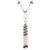 Gold-accented multi-gemstone pendant necklace, 'Gold Forest' - Gold-Accented Tourmaline and Pearl Pendant Necklace