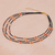 Perlenhalskette aus Karneol mit Goldakzenten, 'Midnight Fire - Goldfarbene Karneol Perlenkette