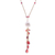 Gold-accented garnet and cultured pearl pendant necklace, 'Undersea Echo in Red' - Gold-Accented Garnet and Pearl Pendant Necklace