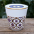 Benjarong porcelain mug, 'Five colours' - Lidded Benjarong Porcelain Mug from Thailand
