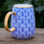 Benjarong porcelain mug, 'Blue Heaven' - Hand Painted Benjarong Porcelain Mug thumbail