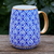 Benjarong porcelain mug, 'Blue Heaven' - Hand Painted Benjarong Porcelain Mug (image 2b) thumbail